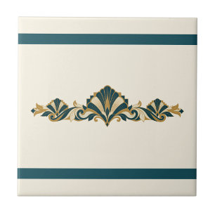 Art Deco Palmette Fries in Sonderfarbe Fliese