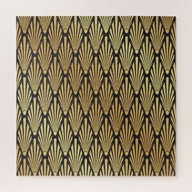 Art Deco Palms: Schwarzes Gold. (Vertikal)