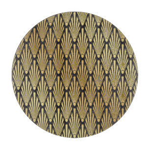 Art Deco Palms: Schwarzes Gold. Schneidebrett