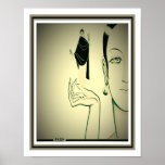 Art Deco Paris Fashion Print Poster<br><div class="desc">Einzigartig, auffällig, Art Deco Paris Fashion Print der 30er Jahre.</div>