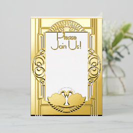 Art Deco Parisian Vintage Swans Folieneinladung