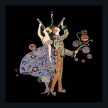 Art Deco Party Feiern Poster<br><div class="desc">Art-Deco-Party Einladung mit Retro-Antiquitätenbild aus einem Vintagen Pennsylvania Weltkrieg Ein Poster aus dem Jahr 1917. Die Party-Goers sind in farbenfroher Vintager Deko-Manier auf einem soliden schwarzen Hintergrund gekleidet. Hörner,  Lärmpeater,  Bälle und Flappern wartete zu tanzen und schmücken dieses riesige Poster,  das gute Zeiten feiert.</div>