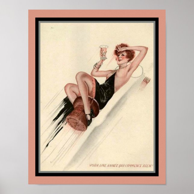 Art-Déco-Party Girl aus den 1920er Jahren Poster (Vorne)