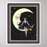 Art Deco "Party on the Moon" 16 x 20 Poster<br><div class="desc">Vintag,  "Party auf dem Mond" Art Deco Poser 16 x 20</div>