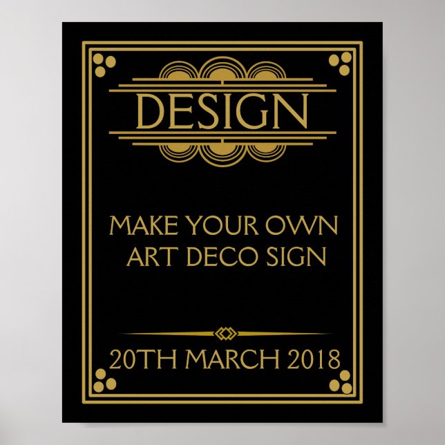Art Deco Party WEDDING erstellen Sie Ihr eigenes S Poster (Vorne)