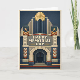 Art Deco Patriotic Architecture Memorial Day Karte