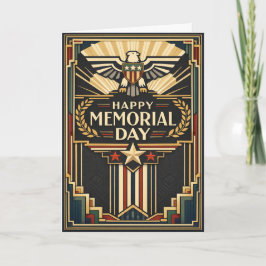 Art Deco Patriotic Memorial Day  Karte