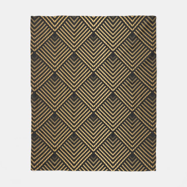 Art Deco Pattern. Seamless black and gold backgrou Fleecedecke (Vorderseite)