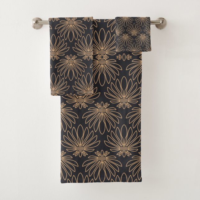 Art Deco pattern with gold floral motifs  (En situation)