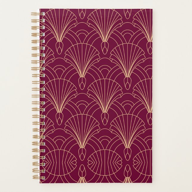 Art Deco pattern with gold geometric fan motifs  Planer (Vorderseite)