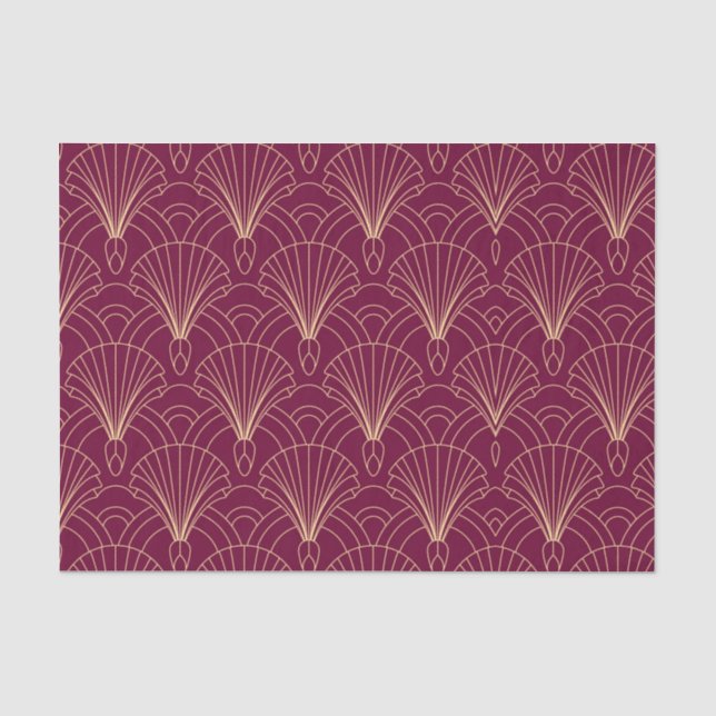 Art Deco pattern with gold geometric fan motifs  Seidenpapier (Vorderseite)