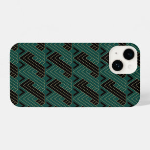 Art Deco Patterns Green Ribbons iPhone 14 Hülle