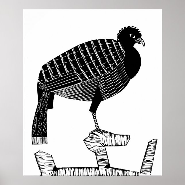Art Déco Pauwie Animaux d'oiseaux Illustration (Devant)