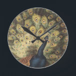 Art Deco Peacock Clock Runde Wanduhr<br><div class="desc">Ideal für die Art Déco Zuhause.</div>