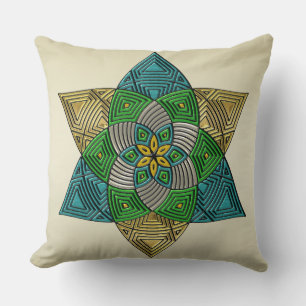 Art Deco Peacock Feather Inspiriert Mandala Kissen