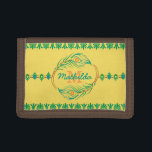 Art Deco Peacock Feather Monogram Stift Border Tri-fold Portemonnaie<br><div class="desc">Dieses schöne, aufwändige, moderne Design der Brieftasche sieht Vintag Art Déco / Art Nouveau 20's Stil aus. In der Mitte können Sie Ihren Namen und das Monogramm in den Kreis einfügen, der aus einem abstrakten Pfauenfedermotiv besteht. Das Portemonnaie hat einen sich wiederholenden Deko, der ein Schablonenmuster blühe, das an der...</div>