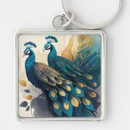 Art Deco Peacock Schlüsselanhänger