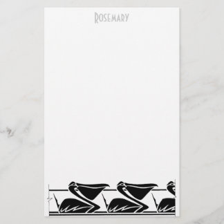 Art Deco Pelikan Schreibwaren personalisiert Briefpapier