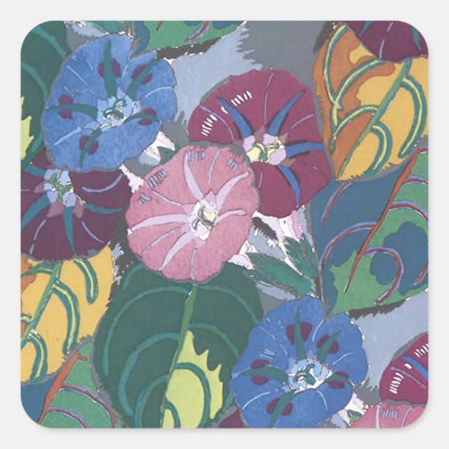 Art Deco Petunias - Aufkleber (Vorderseite)