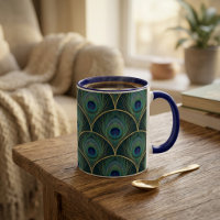 Art Deco Pfauenfeder geometrisches Muster