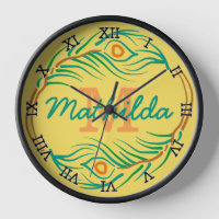 Art Deco Pfauenfeder-Monogramm-Schablone