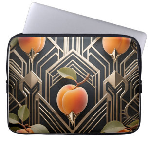 Art Deco Pfirsich-Muster Laptopschutzhülle