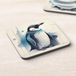 Art Deco Pinguin Hard Kunststoff Untersetzer Set