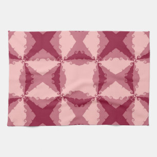 Art Deco Pink Floral Swirl Retro Abstrakt Handtuch