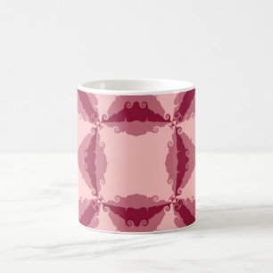 Art Deco Pink Floral Swirl Retro Abstrakt Kaffeetasse