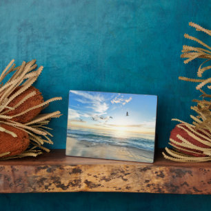 Art Deco Plaque Beach Scene Fotoplatte