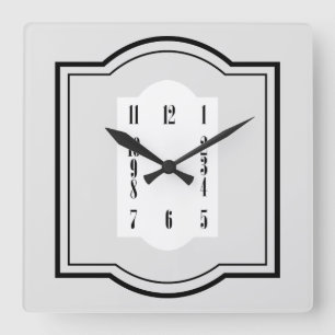 Art-Déco-Platz Quadratische Wanduhr