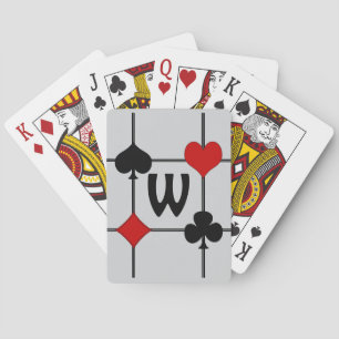 Art Deco Playing Card Anzugs v2 Mit Monogramm Spielkarten