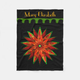 Art Deco Poinsettia WOW (Personalisiert) Fleecedecke