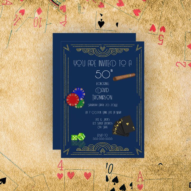 Art Deco Poker & Cigar Party Einladung (Von Creator hochgeladen)