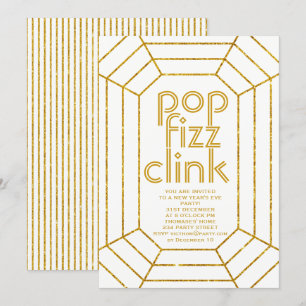Art Déco Pop glänzend Neues Jahr Party Einladung