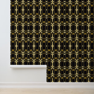 Art Deco Populäre Black Gold Collection Tapete
