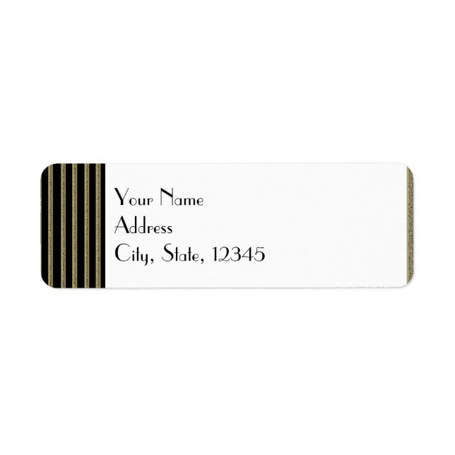 Art Deco Posh Wedding Label (Vorne)