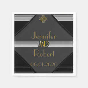 Art Deco Posh Wedding Napkin Serviette