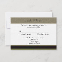 Art Deco Posh Wedding Response Card RSVP Karte