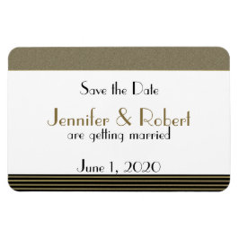 Art Deco Posh Wedding Speichern Sie das Datum Magnet