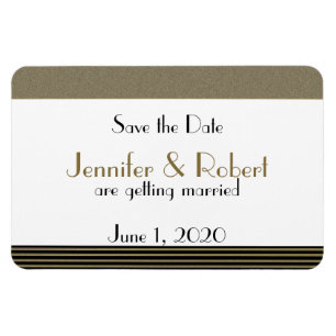 Art Deco Posh Wedding Speichern Sie das Datum Magnet