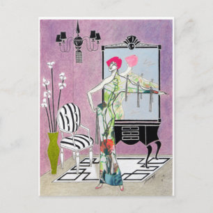 Art Deco Postcard - Original-Malerei Postkarte
