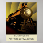 Art Deco Poster Bahnhof New York<br><div class="desc">Sie entscheiden,  diese Art Deko Post gerahmt zu haben oder nicht.</div>