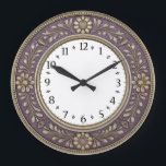 Art Deco Purple Große Wanduhr<br><div class="desc">Great clock design. You will love it like others. Be free to use this design for other product you like or to customize and add your text. Follow me for more. Thank you. Have a nice day.</div>