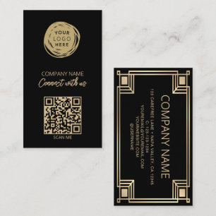 Art Deco QR-Code Firmenlogo Visitenkarte