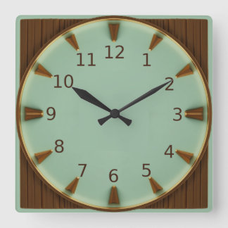 Art Deco Quadratische Wanduhr