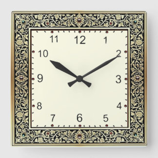 Art Deco Quadratische Wanduhr