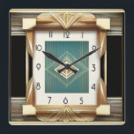 Art Deco Quadratische Wanduhr<br><div class="desc">Großartiges Uhrendesign. Du wirst es wie andere Liebe bekommen. Sie können dieses Design auch für andere Produkte verwenden,  die Sie mögen,  oder Ihren Text anpassen und hinzufügen. Folgen Sie mir für mehr. Vielen Dank. Ich wünsche Ihnen einen schönen Tag.</div>