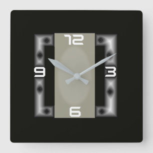 Art Deco Quadratische Wanduhr
