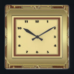 Art Deco Quadratische Wanduhr<br><div class="desc">Great Design. You will love it like others. Be free to use this design and to add your text. Follow für mich. Thank you. Have hat Tag.</div>
